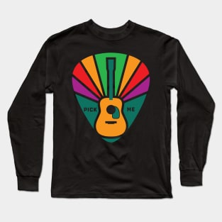 Vintage Guitar Pick, Guitarist Retro acoustic guitarra pick me colorful Long Sleeve T-Shirt